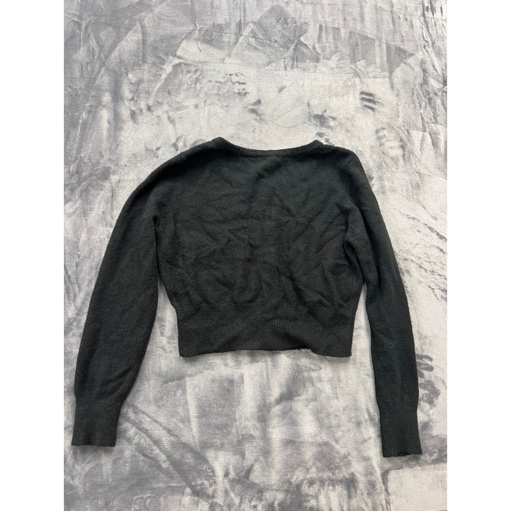 Hell Bunny Cardigan Womens Large Black Snowflake Embroidered Cropped Button Up - Picture 2 of 9